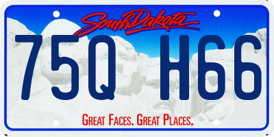 SD license plate 75QH66