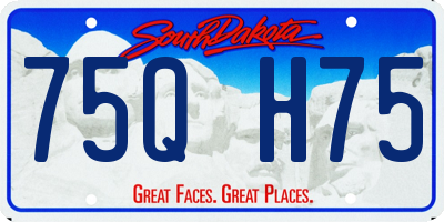 SD license plate 75QH75