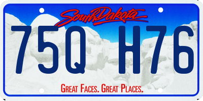 SD license plate 75QH76