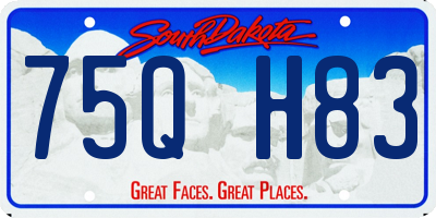 SD license plate 75QH83