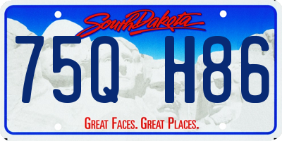 SD license plate 75QH86