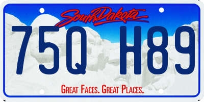 SD license plate 75QH89
