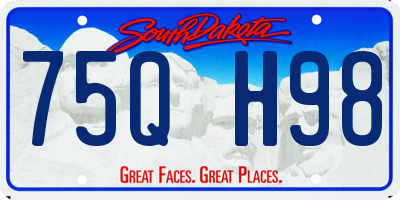 SD license plate 75QH98
