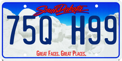 SD license plate 75QH99