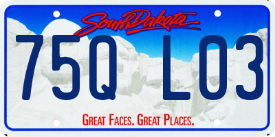 SD license plate 75QL03