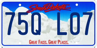 SD license plate 75QL07