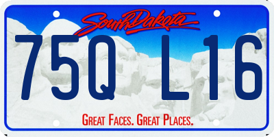 SD license plate 75QL16