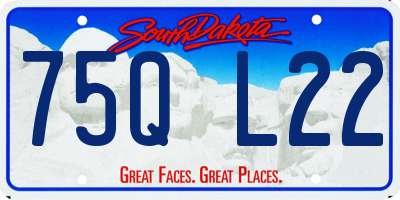 SD license plate 75QL22