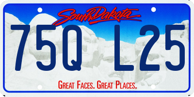 SD license plate 75QL25