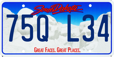 SD license plate 75QL34