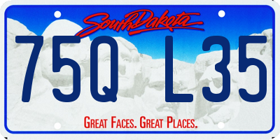 SD license plate 75QL35