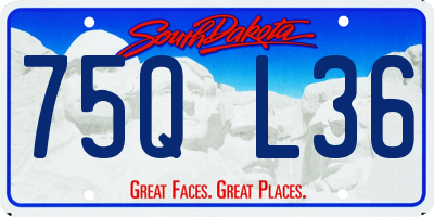 SD license plate 75QL36