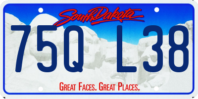 SD license plate 75QL38