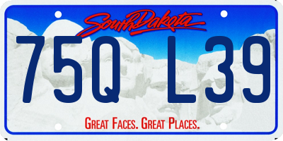 SD license plate 75QL39