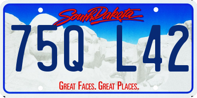 SD license plate 75QL42
