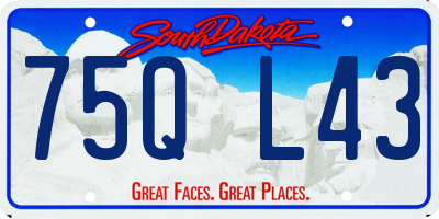 SD license plate 75QL43