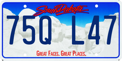 SD license plate 75QL47