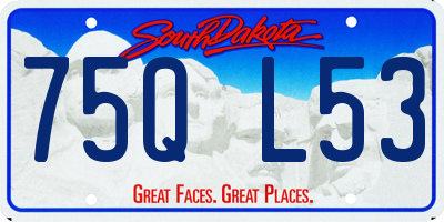 SD license plate 75QL53