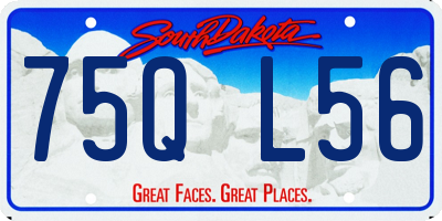 SD license plate 75QL56