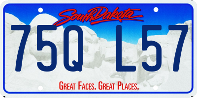 SD license plate 75QL57