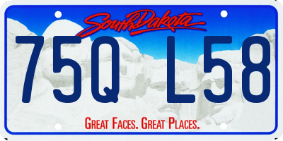 SD license plate 75QL58