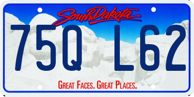 SD license plate 75QL62