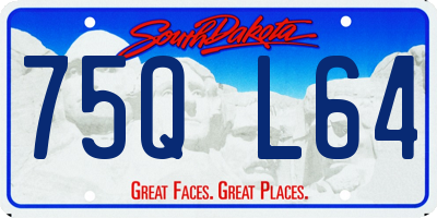 SD license plate 75QL64