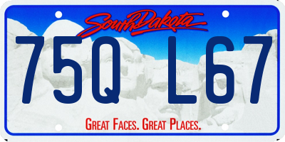 SD license plate 75QL67