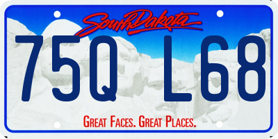 SD license plate 75QL68