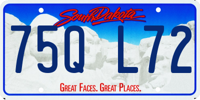 SD license plate 75QL72