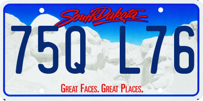SD license plate 75QL76