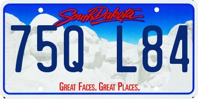 SD license plate 75QL84
