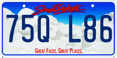 SD license plate 75QL86