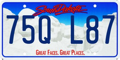 SD license plate 75QL87