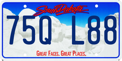 SD license plate 75QL88