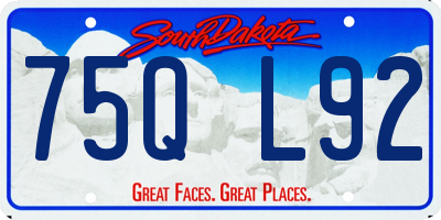 SD license plate 75QL92