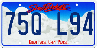 SD license plate 75QL94