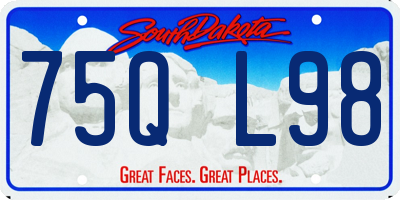 SD license plate 75QL98