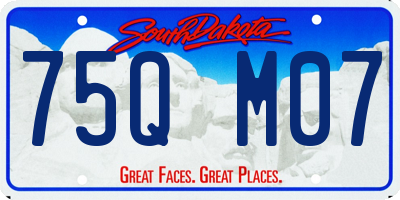 SD license plate 75QM07