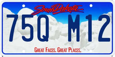 SD license plate 75QM12