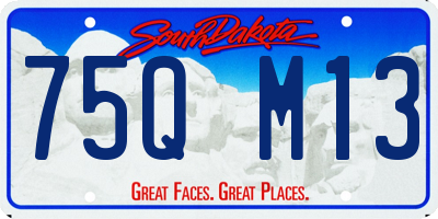 SD license plate 75QM13
