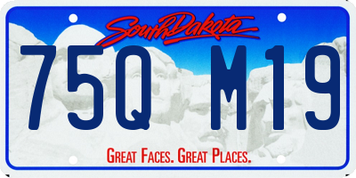SD license plate 75QM19