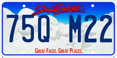 SD license plate 75QM22