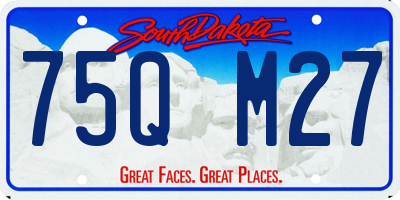 SD license plate 75QM27