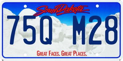 SD license plate 75QM28