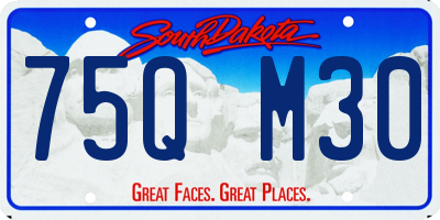 SD license plate 75QM30