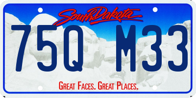 SD license plate 75QM33