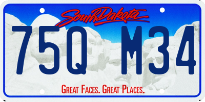 SD license plate 75QM34