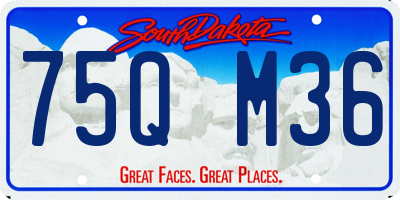 SD license plate 75QM36