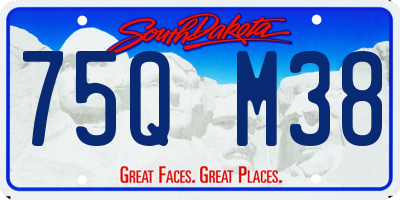 SD license plate 75QM38